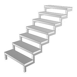 Tragholmtreppen zick-zack mit zwei Stahlholmen