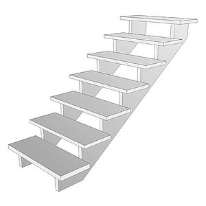 Die normale Holzsatteltreppe (Sägezahntreppe)