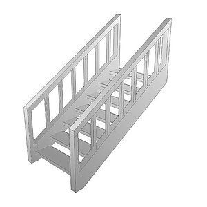 Die normale Holztreppe mit Wangen