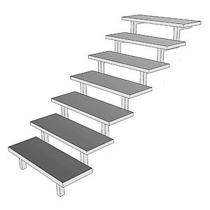 Tragholmtreppen mit zwei Stahlholmen